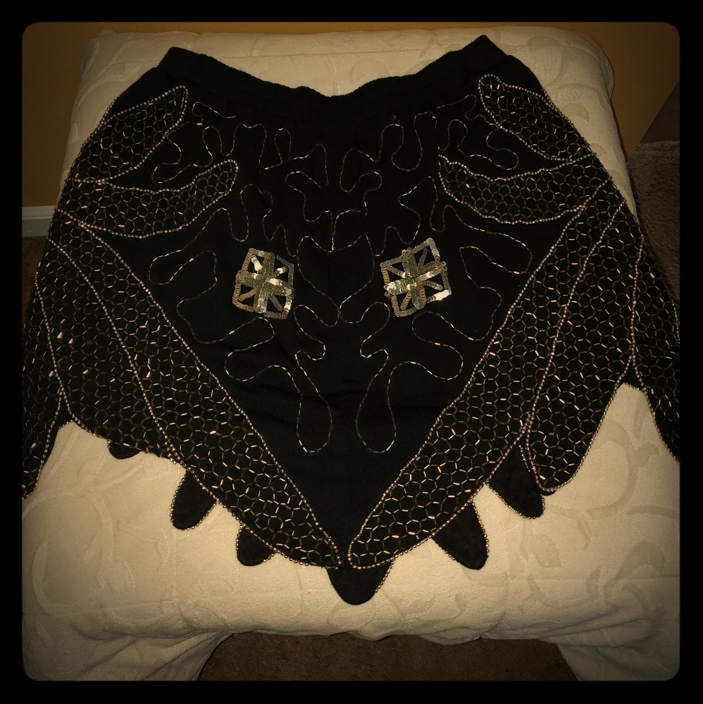 "FREE PEOPLE" beaded mini skirt
